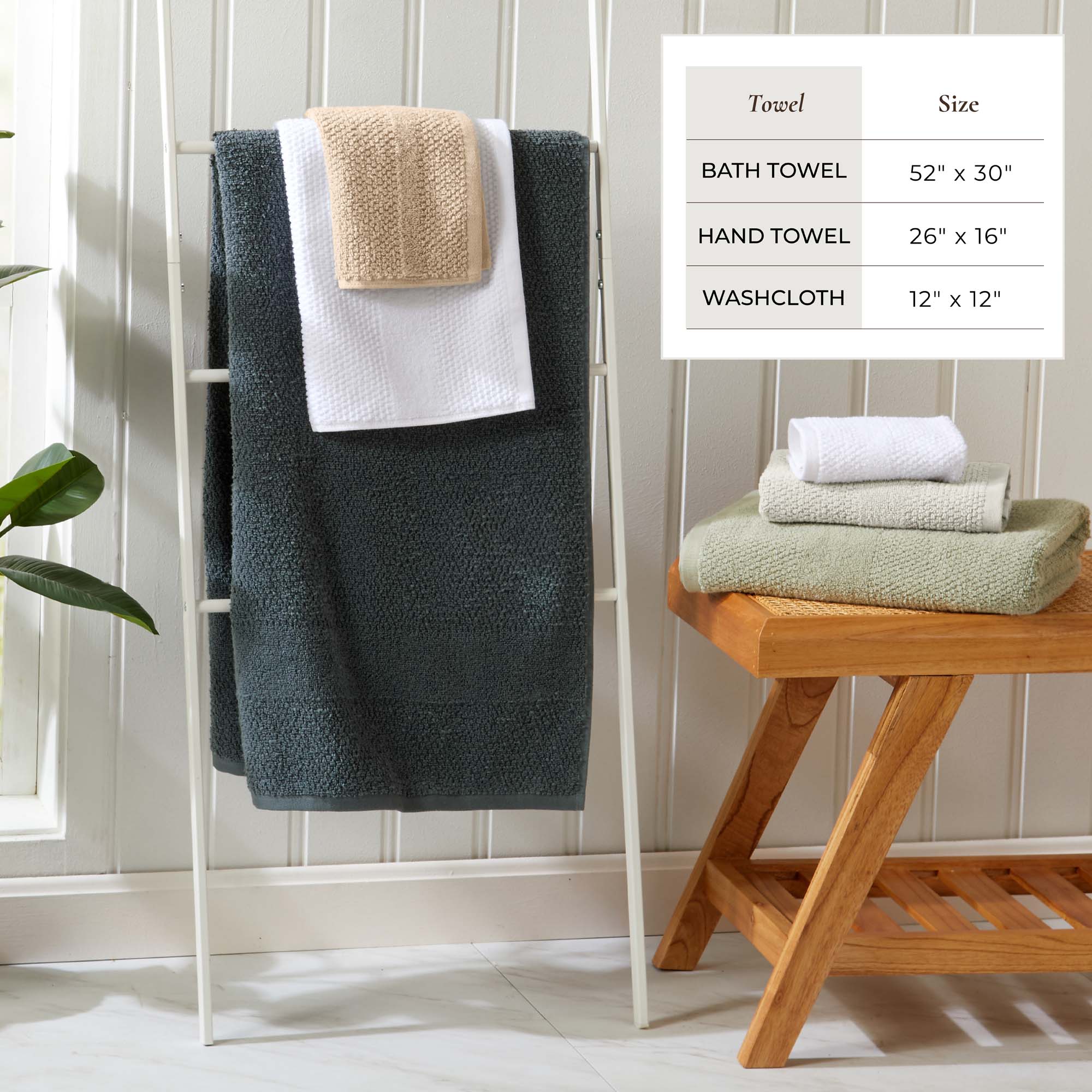 Marbella Textured Cotton Bath Towel Set